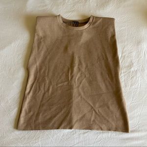 Zara Sweater Tank w/ Shoulder Pads